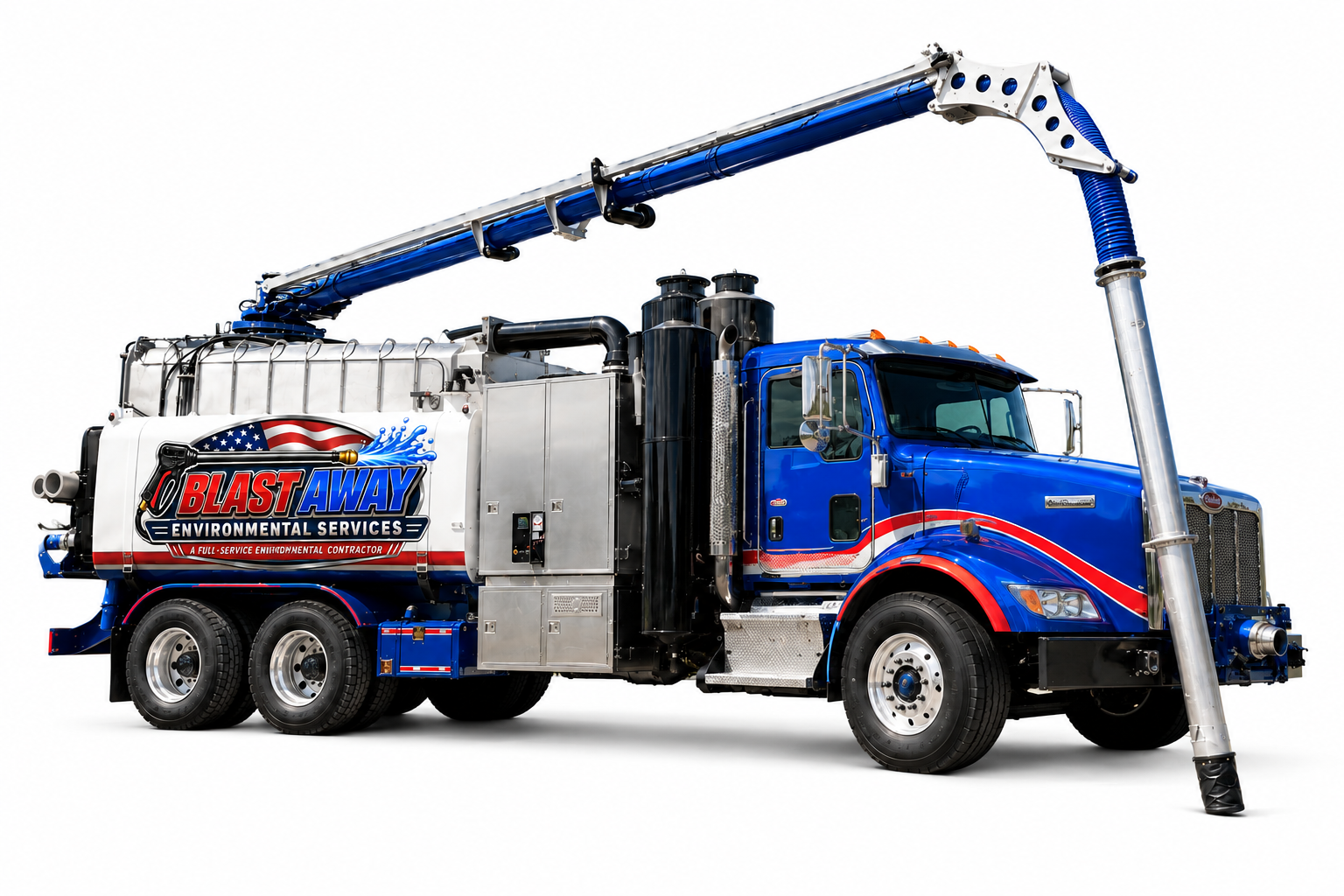 Blast Away branded air machine vacuum truck