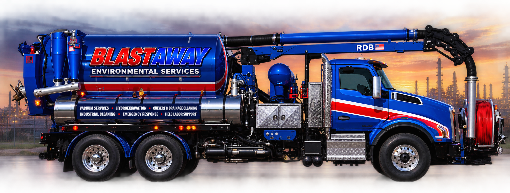 Blast Away combo rig sewer cleaner for high-pressure water jetting