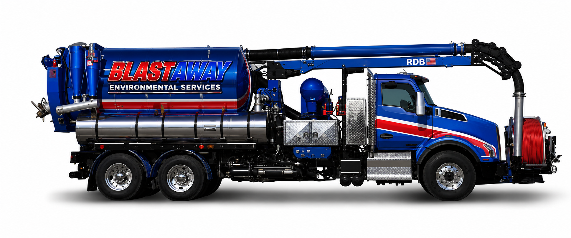Blast Away combination vacuum and jetting truck